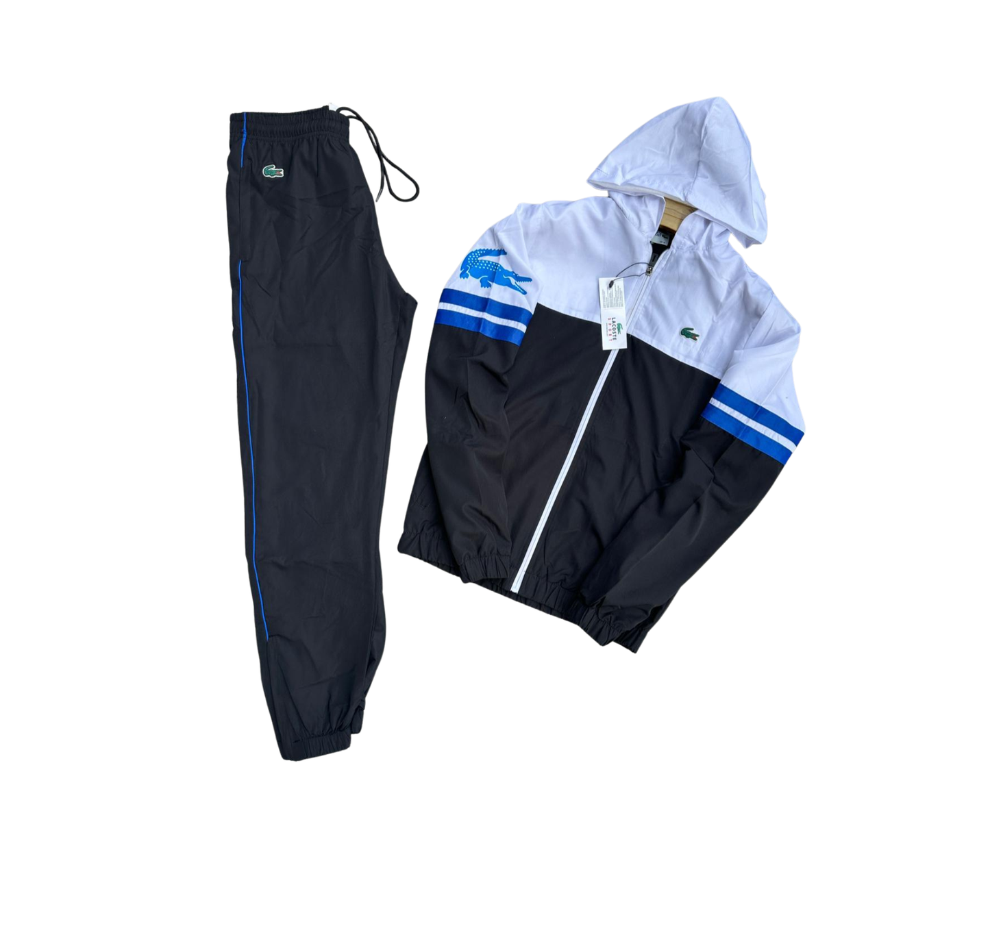 Chandal Lacoste Blanco Negro Azul