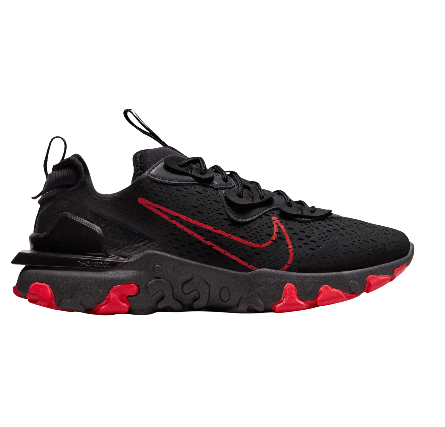 Nike React Vision Negro Logo Rojo