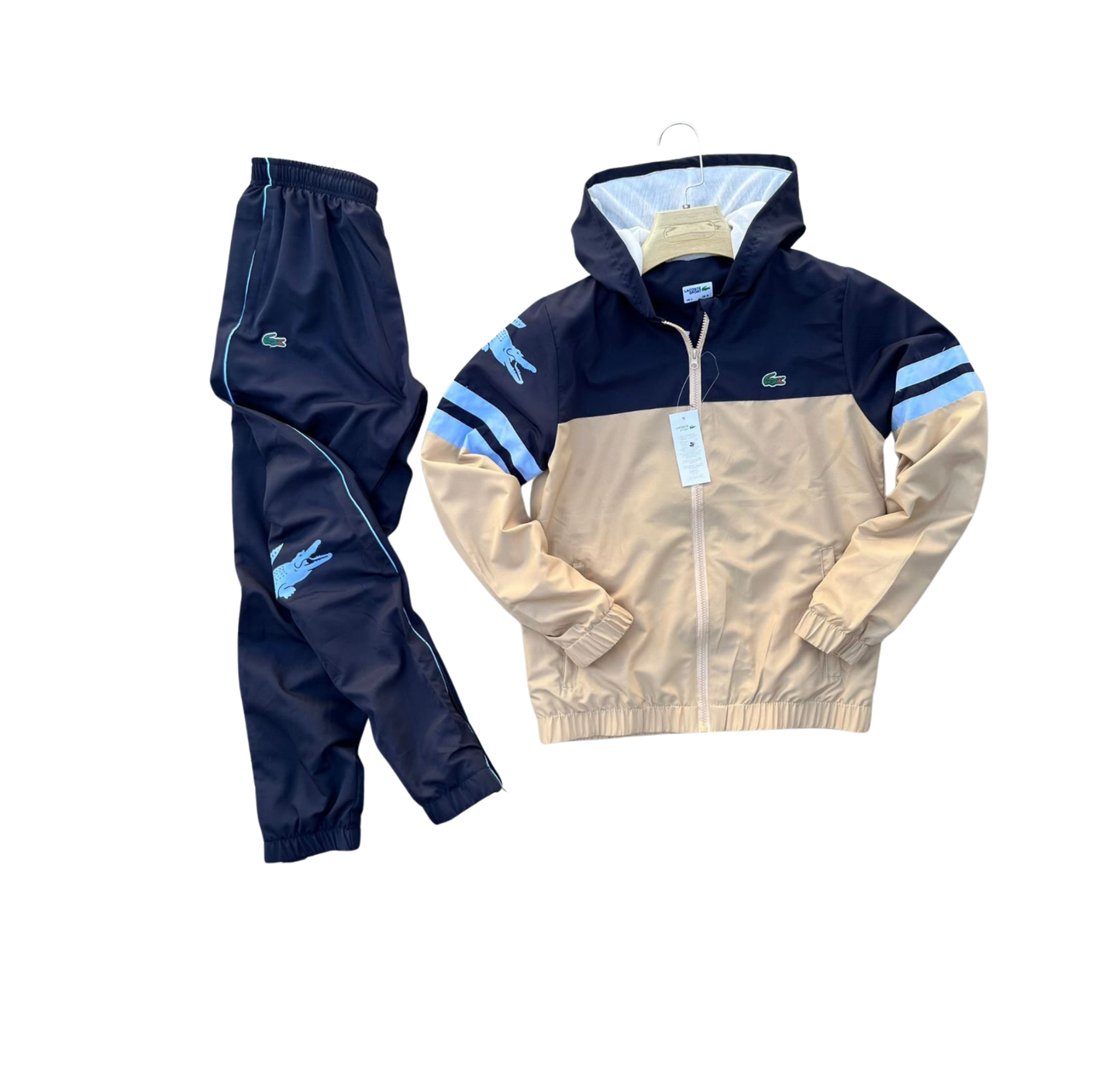 Chandal Lacoste Blanco Beige Azul