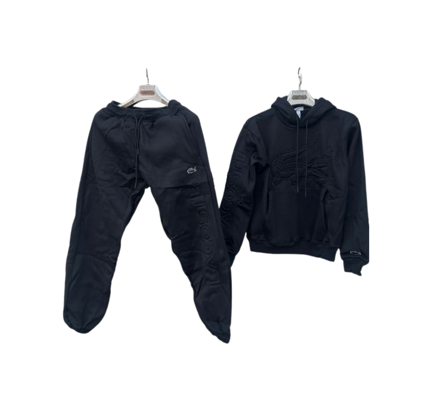 Chandal Lacoste Negro Logo Grande