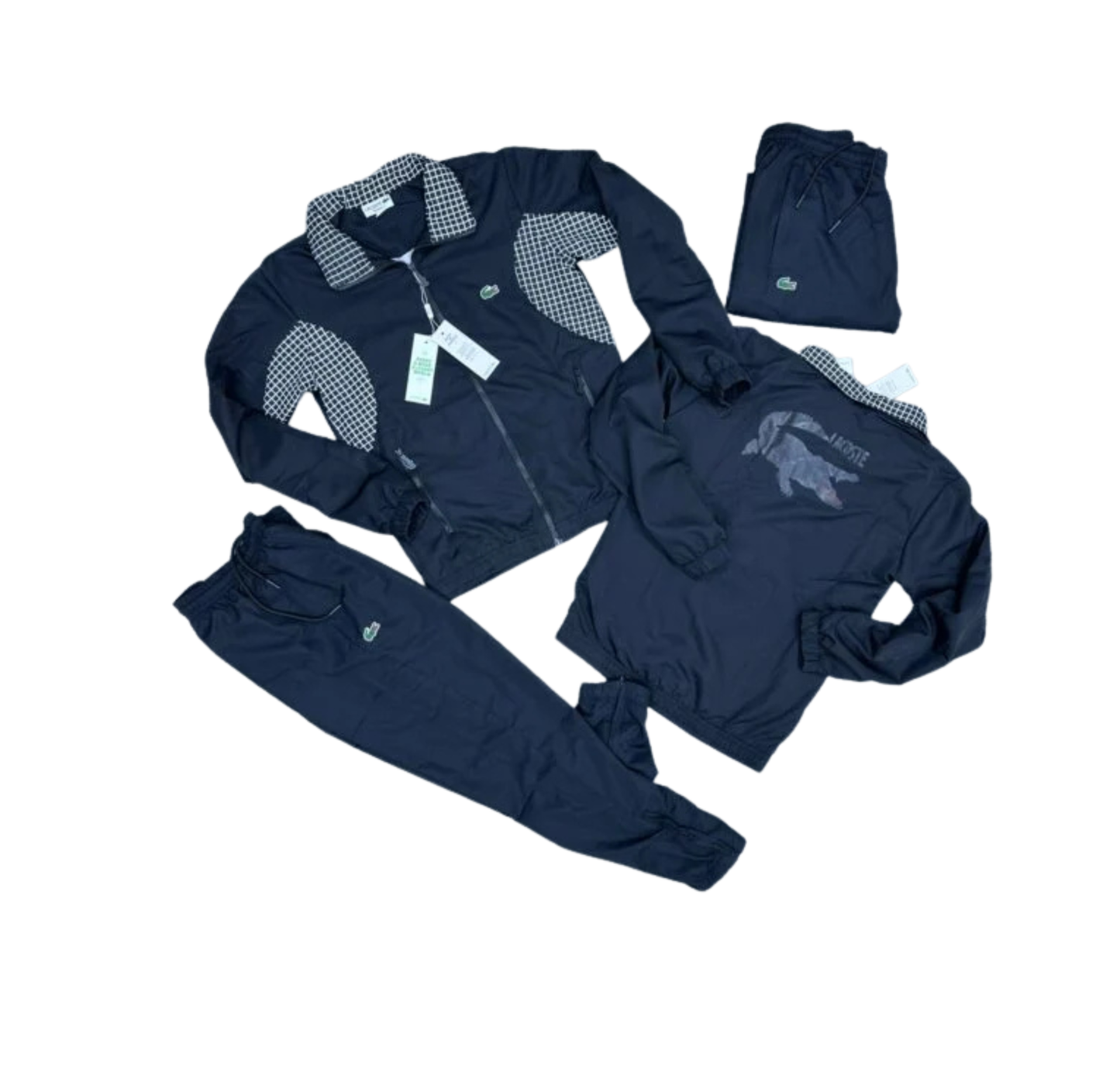 Chandal Lacoste Termoactivo Negro Recuadros