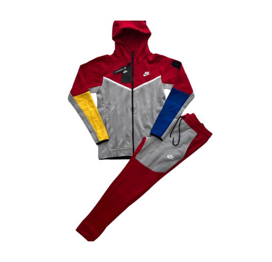 Chandal Nike Tech Fleece Rojo Gris