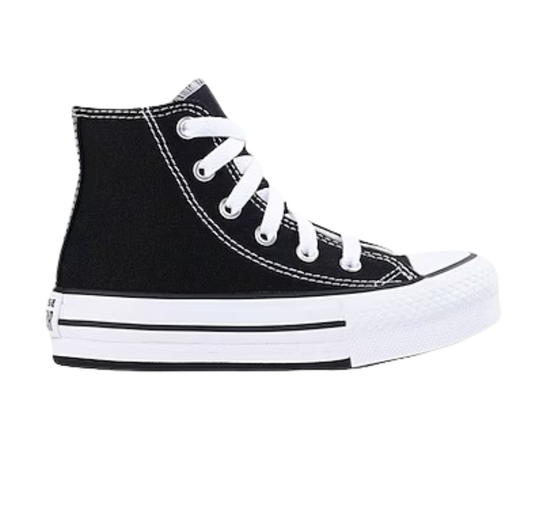 Converse Bota Negra Costura Blanca