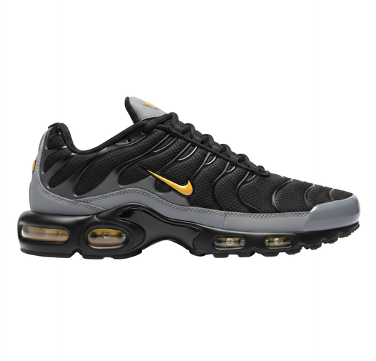 Nike TN Negra Gris Logo Amarillo