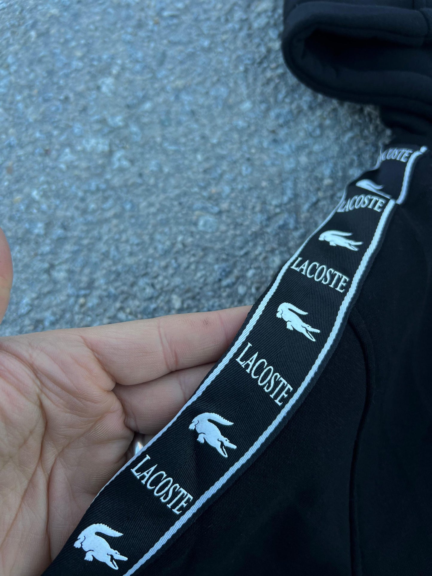 Chandal Lacoste Negro Con Cierre