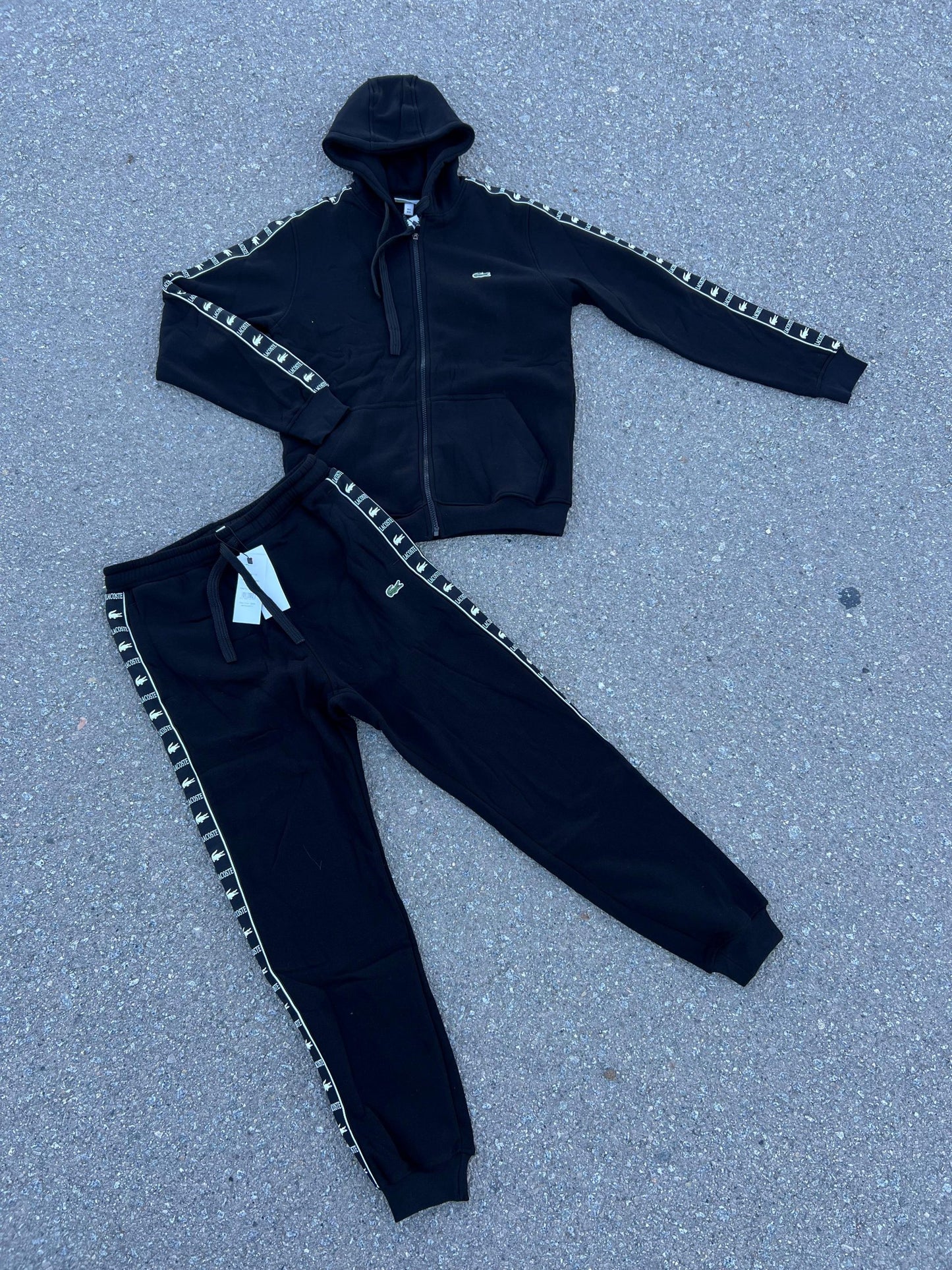 Chandal Lacoste Negro Con Cierre