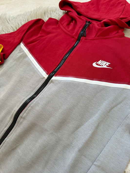 Chandal Nike Tech Fleece Rojo Gris