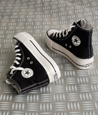 Converse Bota Negra Costura Blanca