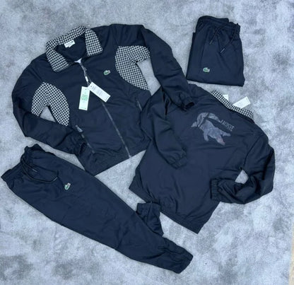 Chandal Lacoste Termoactivo Negro Recuadros